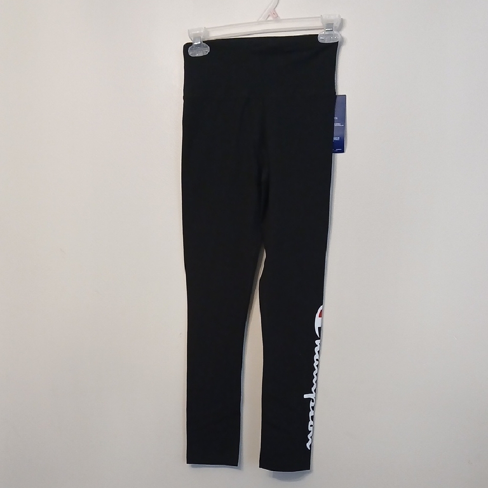 Champion Kids Black Leggings with Logo